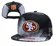 Wholesale Cheap 49ers Team Logo Black White Adjustable Hat YD