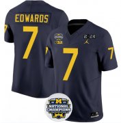 Cheap Men's Michigan Wolverines #7 Donovan Edwards 2024 F.U.S.E. Navy National Championship Stitched Jersey