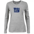 Wholesale Cheap Women's Nike New York Giants Of The City Long Sleeve Tri-Blend NFL T-Shirt Light Grey-2