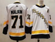 Wholesale Cheap Men's Pittsburgh Penguins #71 Evgeni Malkin White Adidas 2020-21 Stitched NHL Jersey