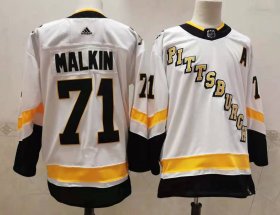 Wholesale Cheap Men\'s Pittsburgh Penguins #71 Evgeni Malkin White Adidas 2020-21 Stitched NHL Jersey