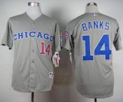 Wholesale Cheap Cubs #14 Ernie Banks Grey 1990 Turn Back The Clock Stitched MLB Jersey