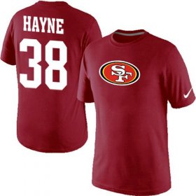 Wholesale Cheap Nike San Francisco 49ers #38 Jarryd Hayne Name & Number NFL T-Shirt Red