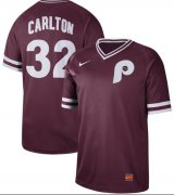 Wholesale Cheap Nike Phillies #32 Steve Carlton Maroon Authentic Cooperstown Collection Stitched MLB Jersey