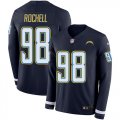 Wholesale Cheap Nike Chargers #98 Isaac Rochell Navy Blue Team Color Men's Stitched NFL Limited Therma Long Sleeve Jersey