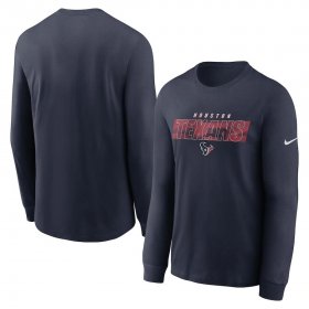 Wholesale Cheap Houston Texans Nike Fan Gear Playbook Long Sleeve T-Shirt Navy