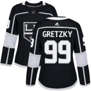 Wholesale Cheap Adidas Kings #99 Wayne Gretzky Black Home Authentic Women's Stitched NHL Jersey