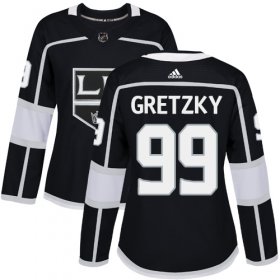 Wholesale Cheap Adidas Kings #99 Wayne Gretzky Black Home Authentic Women\'s Stitched NHL Jersey