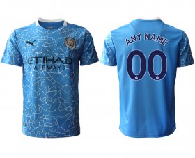 Wholesale Cheap Men 2020-2021 club Manchester City home aaa version customized blue Soccer Jerseys