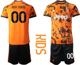 Wholesale Cheap Youth 2020-2021 club Juventus away customized orange Soccer Jerseys