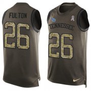 Wholesale Cheap Nike Titans #26 Kristian Fulton Green Men's Stitched NFL Limited Salute To Service Tank Top Jersey