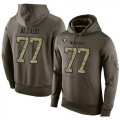 Wholesale Cheap NFL Men's Nike Oakland Raiders #77 Lyle Alzado Stitched Green Olive Salute To Service KO Performance Hoodie