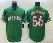Cheap Men's Mexico Baseball #56 Randy Arozarena 2023 Green World Classic Stitched Jersey
