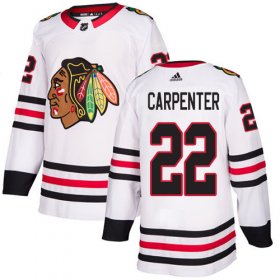 Wholesale Cheap Adidas Blackhawks #22 Ryan Carpenter White Road Authentic Stitched NHL Jersey