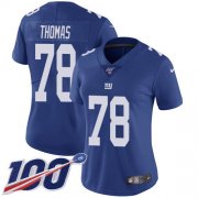 Wholesale Cheap Nike Giants #78 Andrew Thomas Royal Blue Team Color Women's Stitched NFL 100th Season Vapor Untouchable Limited Jersey