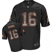 Wholesale Cheap Sideline Black United Browns #16 Joshua Cribbs Black Stitched NFL Jersey