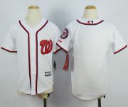 Wholesale Cheap Nationals Blank White Cool Base Stitched Youth MLB Jersey