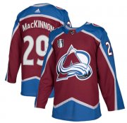 Wholesale Cheap Men's Colorado Avalanche #29 Nathan MacKinnon 2022 Burgundy Stanley Cup Final Patch Stitched Jersey