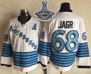 Wholesale Cheap Penguins #68 Jaromir Jagr White/Light Blue CCM Throwback 2017 Stanley Cup Finals Champions Stitched NHL Jersey