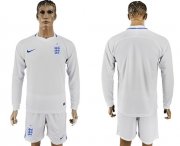 Wholesale Cheap England Blank Home Long Sleeves Soccer Country Jersey