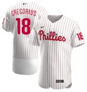 Wholesale Cheap Men's Philadelphia Phillies #18 Didi Gregorius White Flex Base Stitched Baseball Jersey