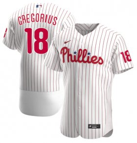 Wholesale Cheap Men\'s Philadelphia Phillies #18 Didi Gregorius White Flex Base Stitched Baseball Jersey
