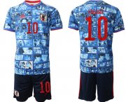 Cheap Men's Japan #10 Kagawa Blue Home Soccer Jersey Suit
