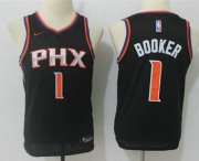 Wholesale Cheap Youth Phoenix Suns #1 Devin Booker Black Nike Swingman Stitched NBA Jersey