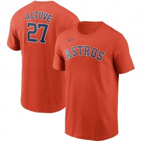 Wholesale Cheap Houston Astros #27 Jose Altuve Nike Name & Number T-Shirt Orange