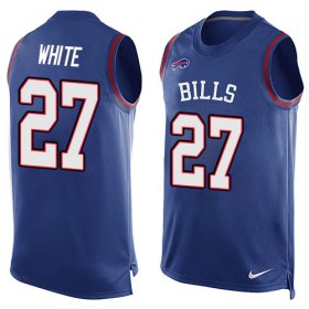 Wholesale Cheap Nike Bills #27 Tre\'Davious White Royal Blue Team Color Men\'s Stitched NFL Limited Tank Top Jersey