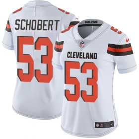 Wholesale Cheap Nike Browns #53 Joe Schobert White Women\'s Stitched NFL Vapor Untouchable Limited Jersey