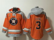 Wholesale Cheap Men's Houston Astros #3 Jeremy Pena Orange Ageless Must-Have Lace-Up Pullover Hoodie