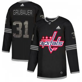 Wholesale Cheap Adidas Capitals #31 Philipp Grubauer Black Authentic Classic Stitched NHL Jersey