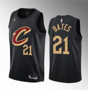 Wholesale Cheap Men's Cleveland Cavaliers #21 Emoni Bates Black 2023 Draft Statement Edition Stitched Jersey