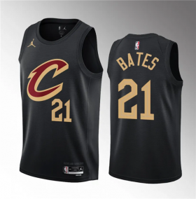 Wholesale Cheap Men\'s Cleveland Cavaliers #21 Emoni Bates Black 2023 Draft Statement Edition Stitched Jersey