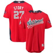 Wholesale Cheap Rockies #27 Trevor Story Red 2018 All-Star National League Stitched MLB Jersey
