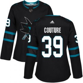 Wholesale Cheap Adidas Sharks #39 Logan Couture Black Alternate Authentic Women\'s Stitched NHL Jersey