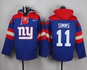 Wholesale Cheap Nike Giants #11 Phil Simms Royal Blue Player Pullover NFL Hoodie