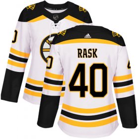 Wholesale Cheap Adidas Bruins #40 Tuukka Rask White Road Authentic Women\'s Stitched NHL Jersey