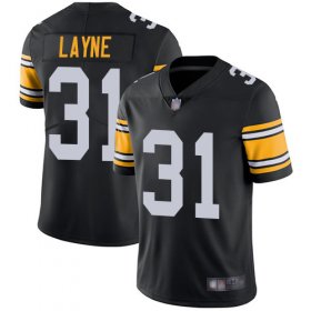 Wholesale Cheap Nike Steelers #31 Justin Layne Black Alternate Men\'s Stitched NFL Vapor Untouchable Limited Jersey