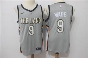 Wholesale Cheap Nike Cavaliers #9 Dwyane Wade Gray Nike City Edition Swingman Jersey