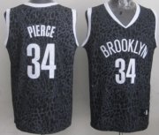 Wholesale Cheap Brooklyn Nets #34 Paul Pierce Black Leopard Print Fashion Jersey