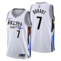 Wholesale Cheap Men's Brooklyn Nets #7 Kevin Durant 2022-23 White City Edition Stitched Basketball Jersey