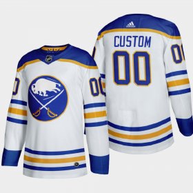 Wholesale Cheap Buffalo Sabres Custom Men\'s Adidas 2020-21 Away Authentic Player Stitched NHL Jersey White