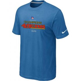Wholesale Cheap Men\'s Nike San Francisco 49ers 2012 NFC Conference Champions Trophy Collection Long T-Shirt Light Blue
