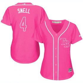 Wholesale Cheap Rays #4 Blake Snell Pink Fashion Women\'s Stitched MLB Jersey