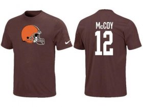 Wholesale Cheap Nike Cleveland Browns #12 Colt McCoy Name & Number NFL T-Shirt Brown