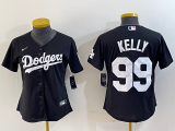 Cheap Women's Los Angeles Dodgers #99 Joe Kelly Black Stitched Cool Base Nike Jersey