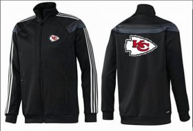 Wholesale Cheap NFL Kansas City Chiefs Team Logo Jacket Black_3