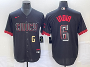 Wholesale Cheap Men's Cincinnati Reds #6 Jonathan India Number Black 2023 City Connect With Patch Stitched Jersey1